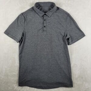 Lululemon Evolution Polo Shirt Men's Small Gray Slim Short‎ Sleeve Performance